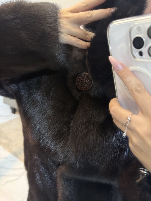 Шуба напівшубок норковий густе хутро темний шоколад xs-m