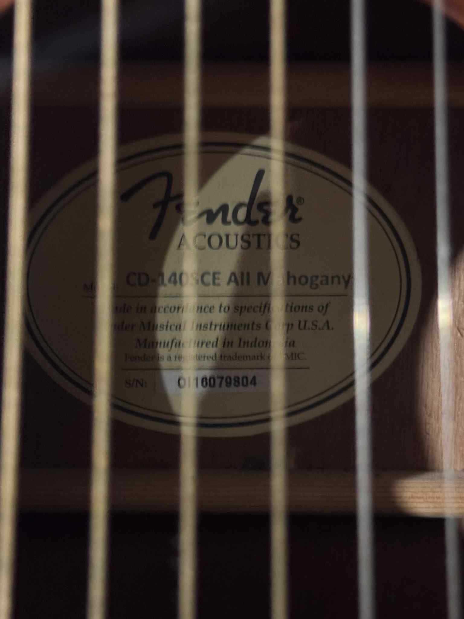 Gitara Elektro Akustyczna Fender CD-140SCE all mah