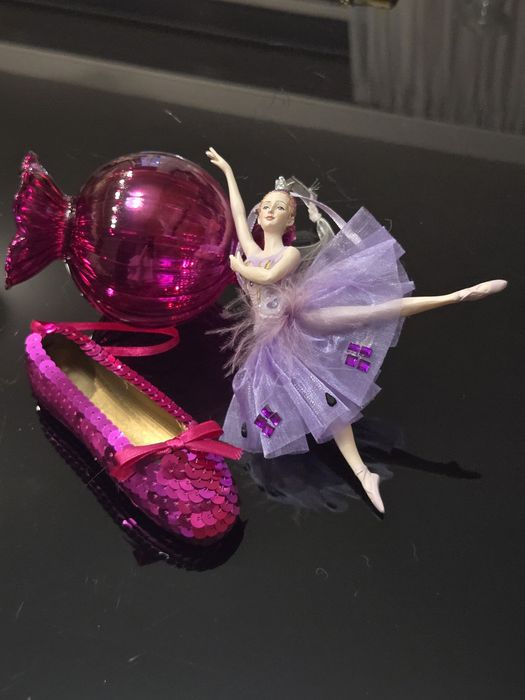 Набір 3 шт ялинкових новорічних прикрас іграшок на ялинку