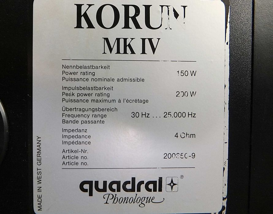 Kolumny głośnikowe QUADRAL KORUN MK4