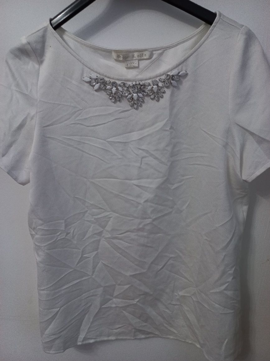 Biała elegancka bluzka koszula  t-shirt S