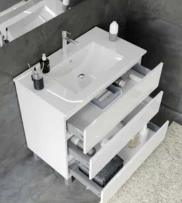 móvel com 3 gavetas 80cm sen lavatorio e com torneira