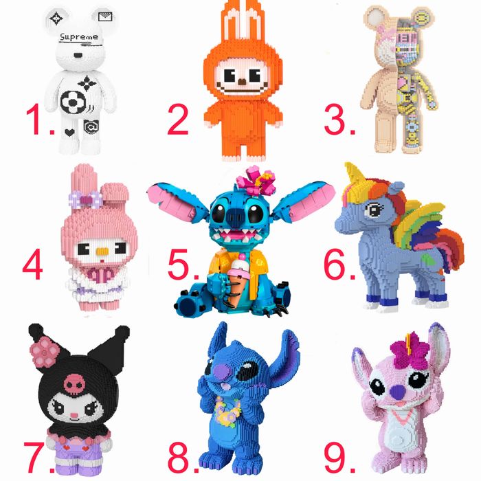 Конструктор Magic Blocks в асортименті Стіч,Bearbrick,Marvel,DC,Наруто