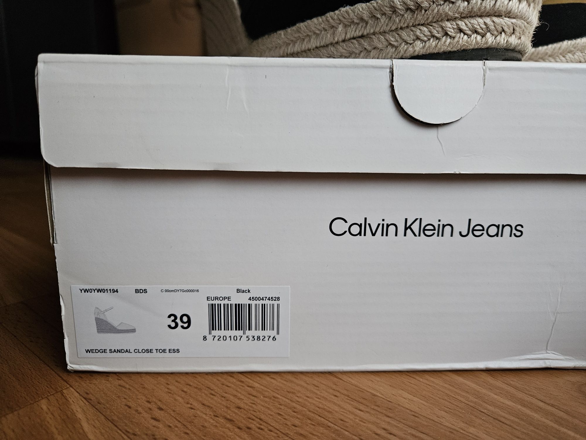 Sandały na koturnie espadryle Calvin Klain 39