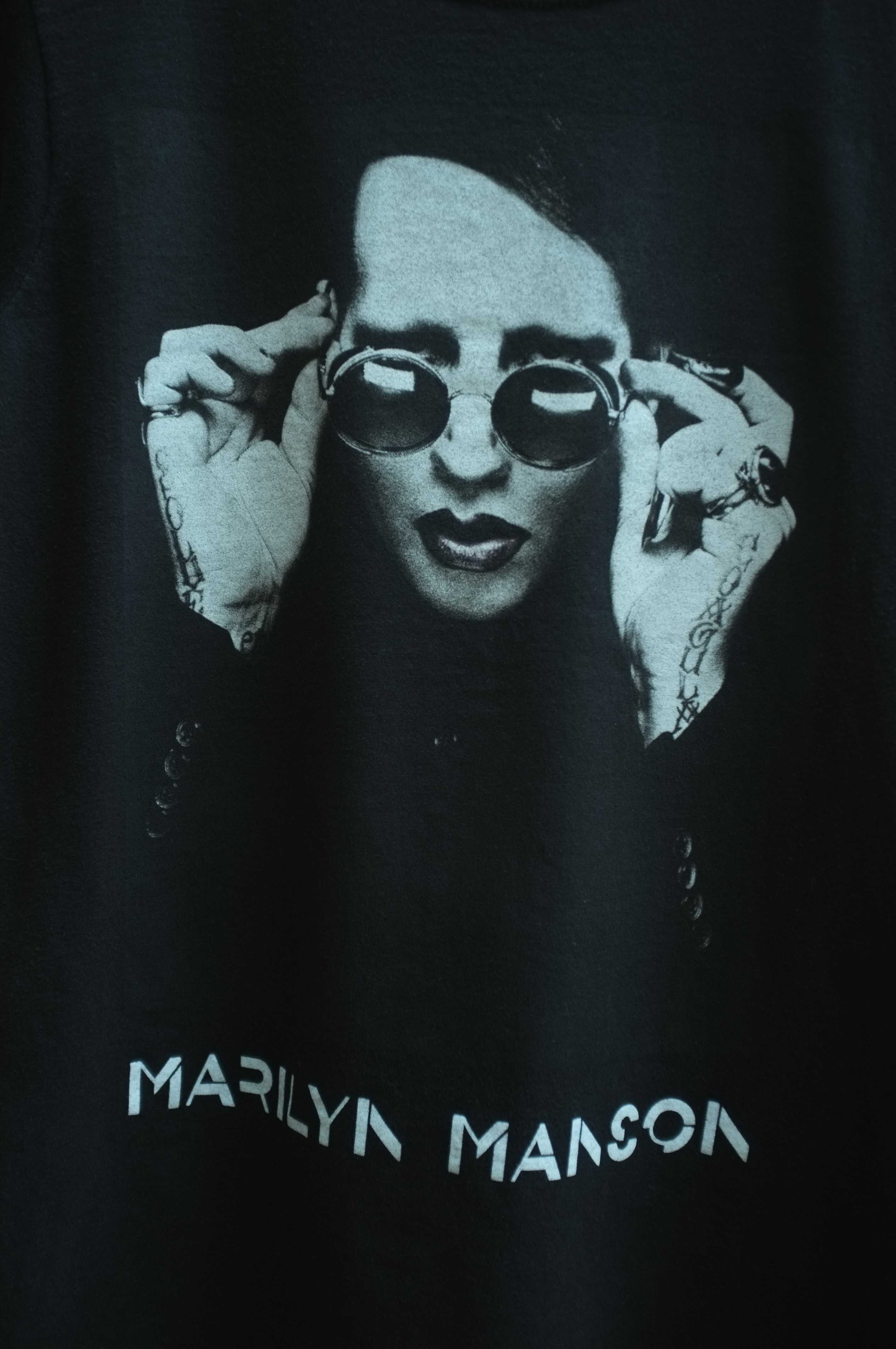 damski czarny T-Shirt tshirt Marilyn Manson Gildian M rockowy