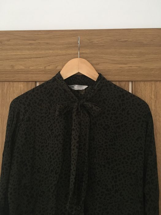 Koszula z wiązaniem khaki Zara r.M