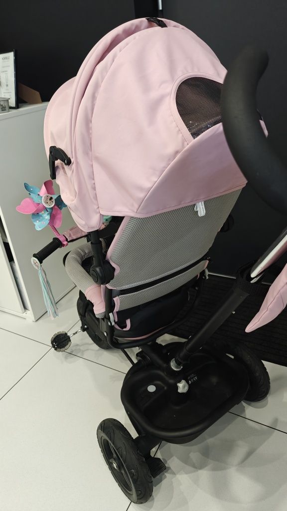 Kinderkraft Rowerek Trójkołowy AVEO Pink przodem/tyłem do rodzica
Kind