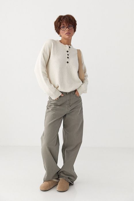 Жіночі сірі джинси палаццо