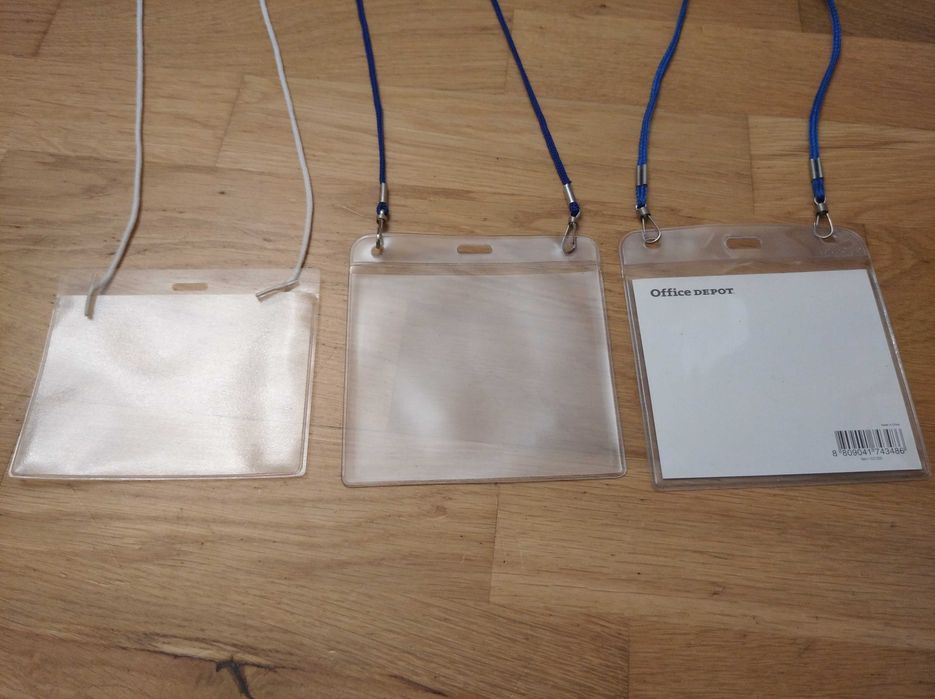Plakietki 3 szt etui holder identyfikator przepustki smycz na sznurku
