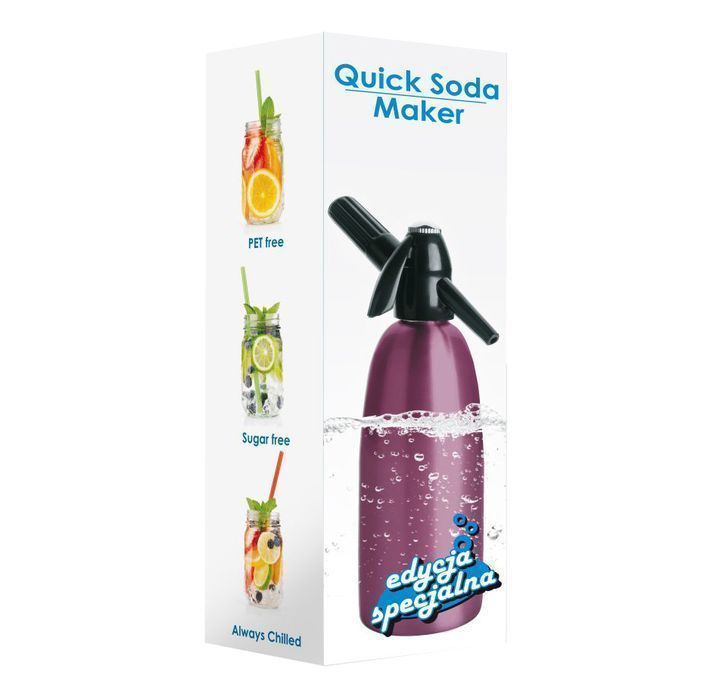 Saturator syfon do wody sodowej gazowanej aluminiowy 1L - fioletowy