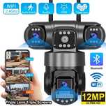 Камера V380Pro WiFi IP відеокамера зовнішня 12MP 6K 3 ОБЄКТИВА КАМЕРА