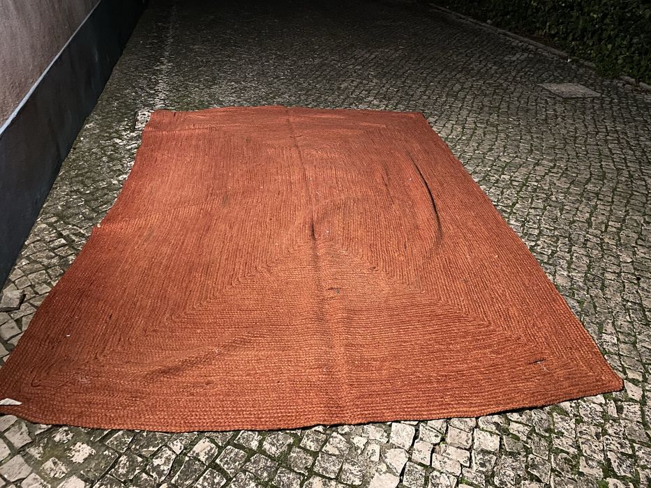 Tapete juta vermelho tijolo 2,2x3,3m Area