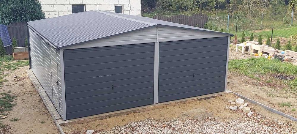 Garaż blaszany  6x6 | RAL | Dach dwuspadowy | Transport montaż gratis!