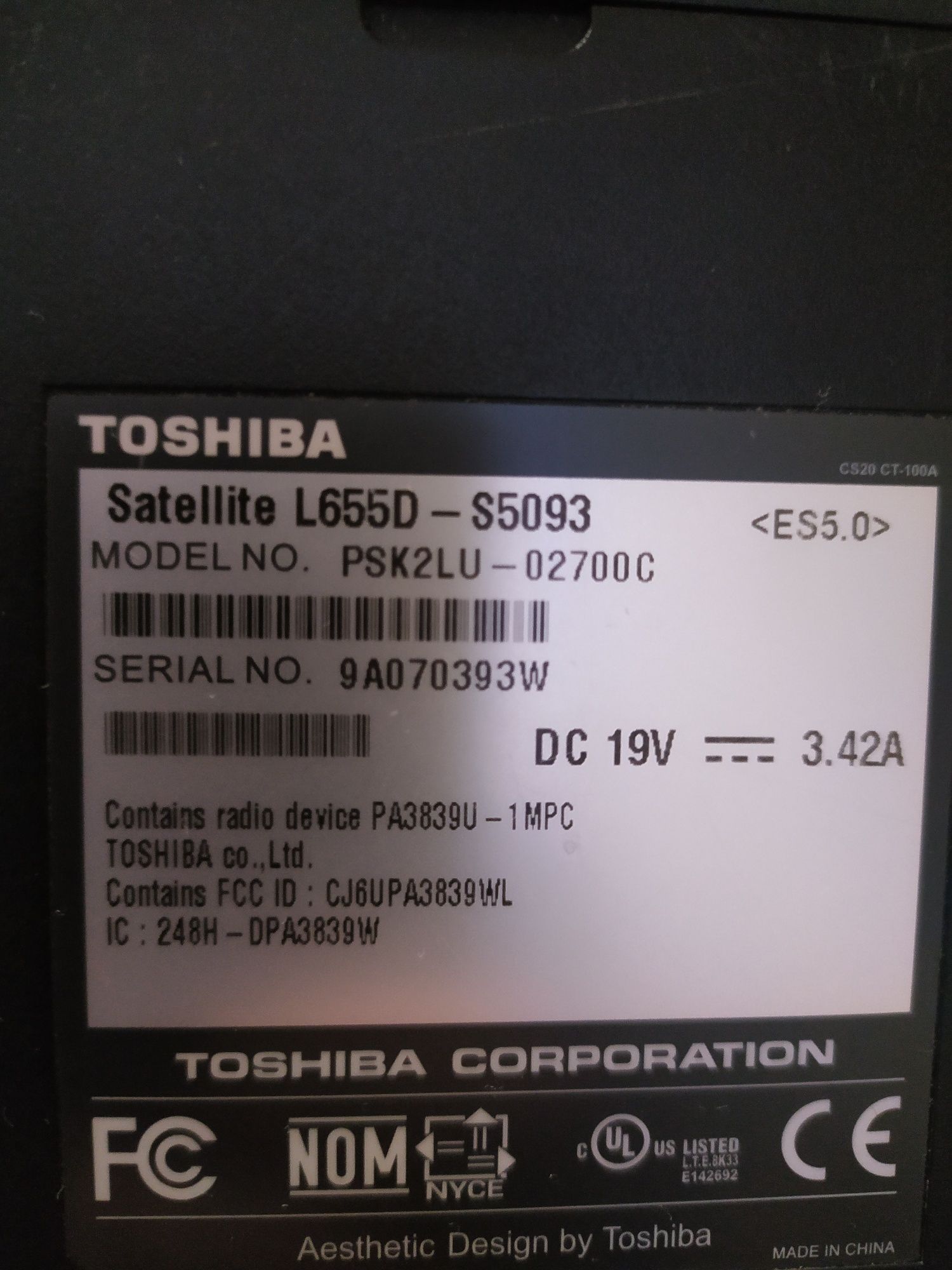 Ноутбук Toshiba 2000