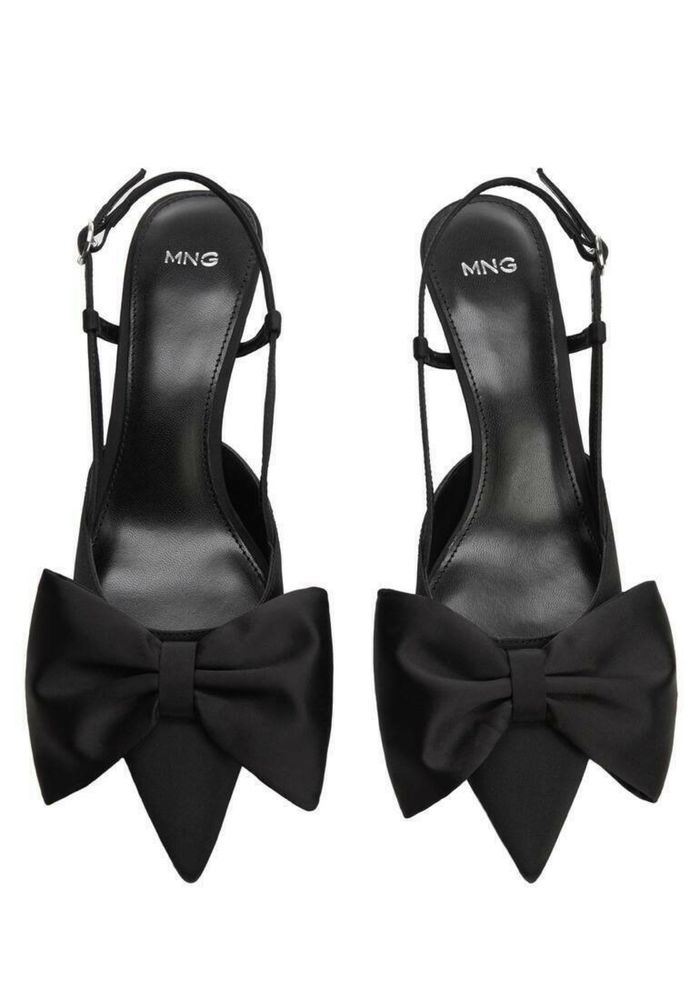 Mango Lacia - damskie czółenka z kokardą, czarne, r. 38, MNG buty