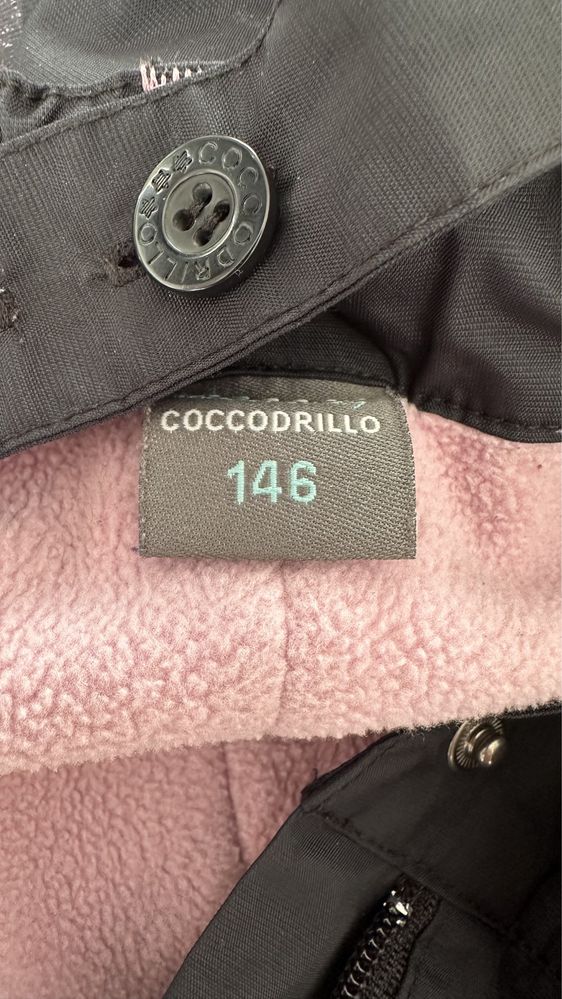 Czarne zimowe spodnie narciarskie dla dziewczynki 146 Coccodrillo