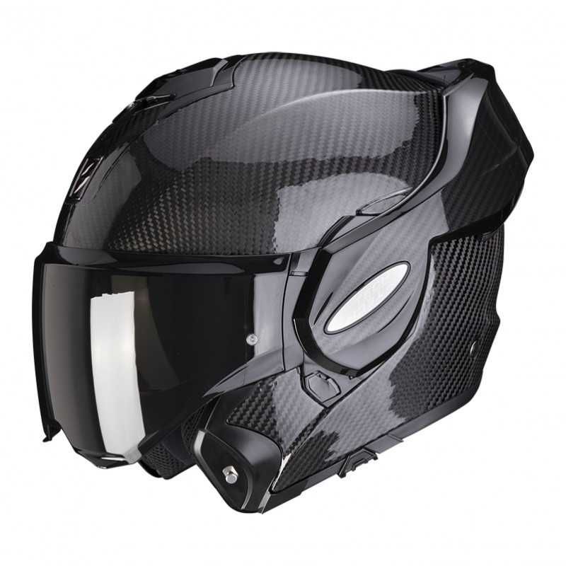 Kask szczękowy SCORPION EXO-TECH CARBON solid black + ciemny wizjer