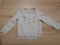 Bluza szara dziewczęca z brokatowym motylem r 98/104 H&M
