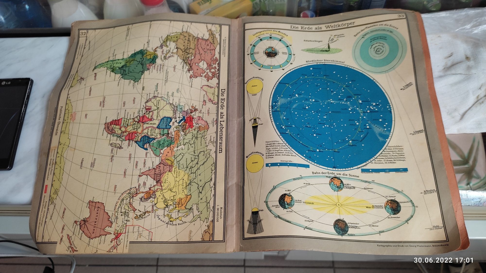 Historyczny atlas geograficzny Świat ,z Niemiec Berlin 1942