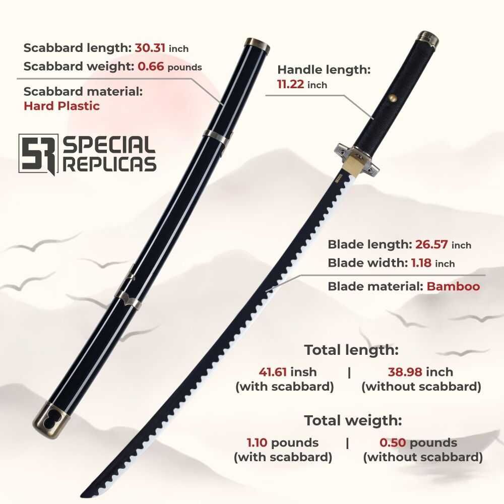 Miecz Katana Roronoa Zoro Yubashiri One Piece Drewniany JT10510