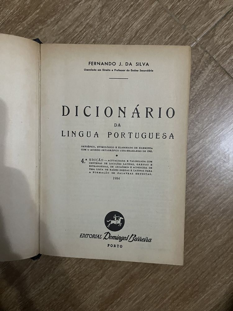 Dicionário da língua portuguesa 1984 Fernando J. Da Silva