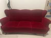 Kanapa Sofa bordo aksamit styl Ludwik