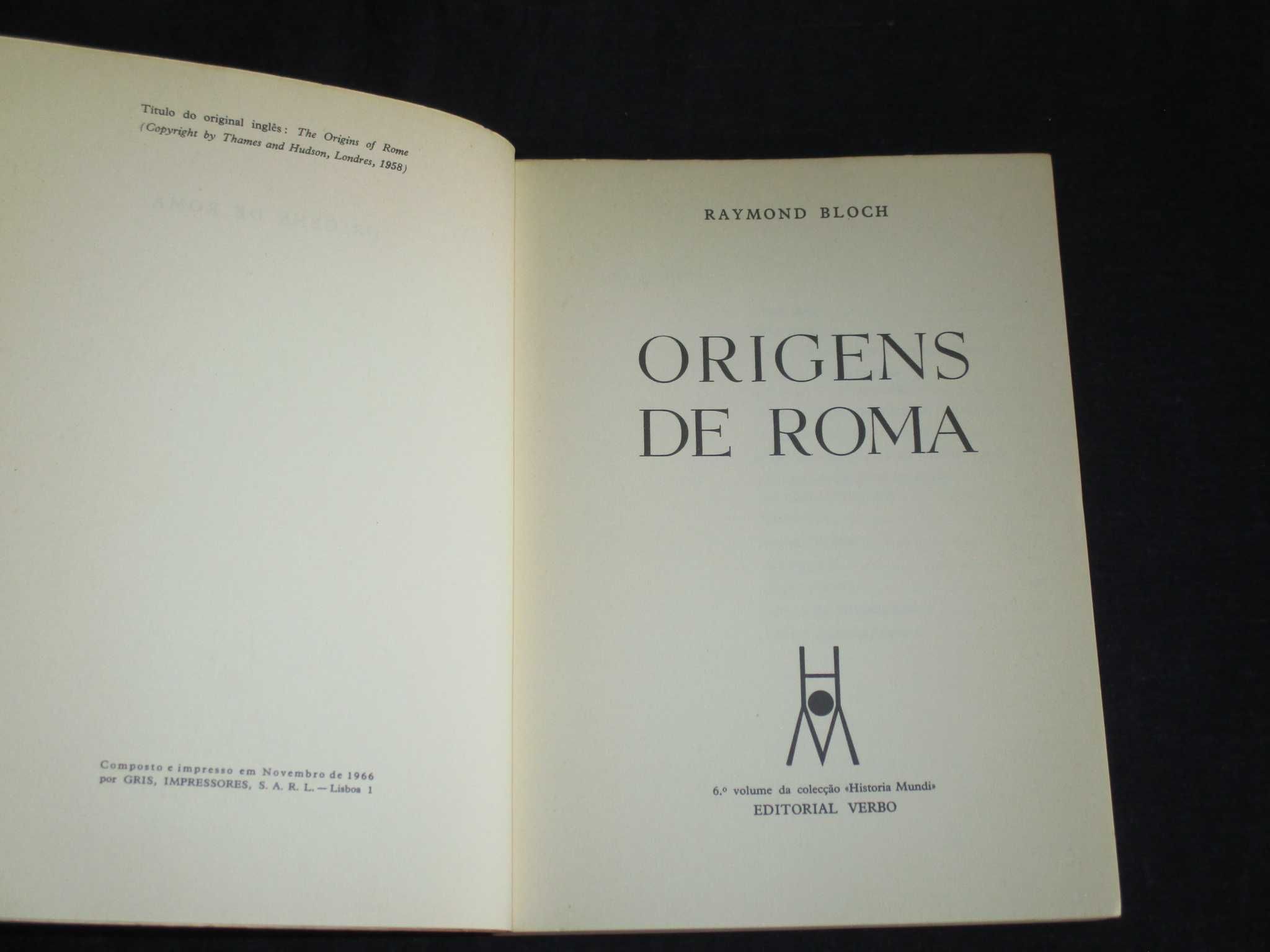 Livro Origens de Roma Raymond Bloch História Mundi