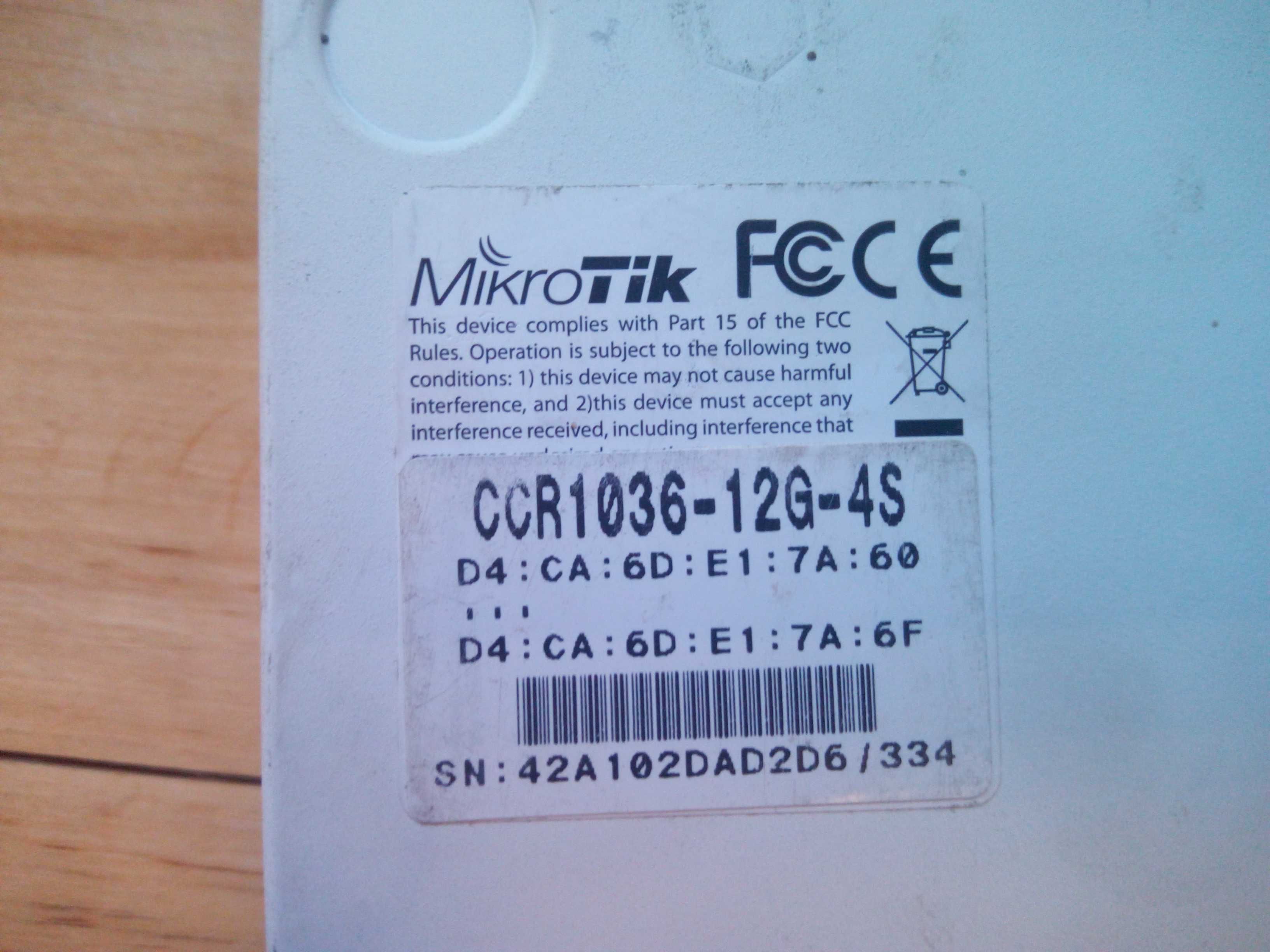 Маршрутизатор Mikrotik ccr1036-12G-4S
