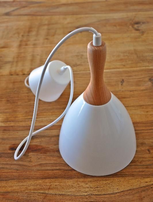 3 Lampy wiszące White & wood - NOWE