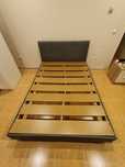 Estrutura de cama estofada, IKEA, cinzento, 140x190cm