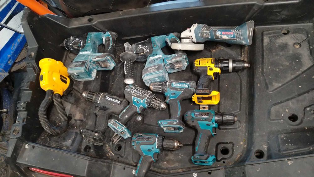 Pakiet elektronarzędzi 16 sztuk Makita DeWalt Bosch Aku i sieciowe