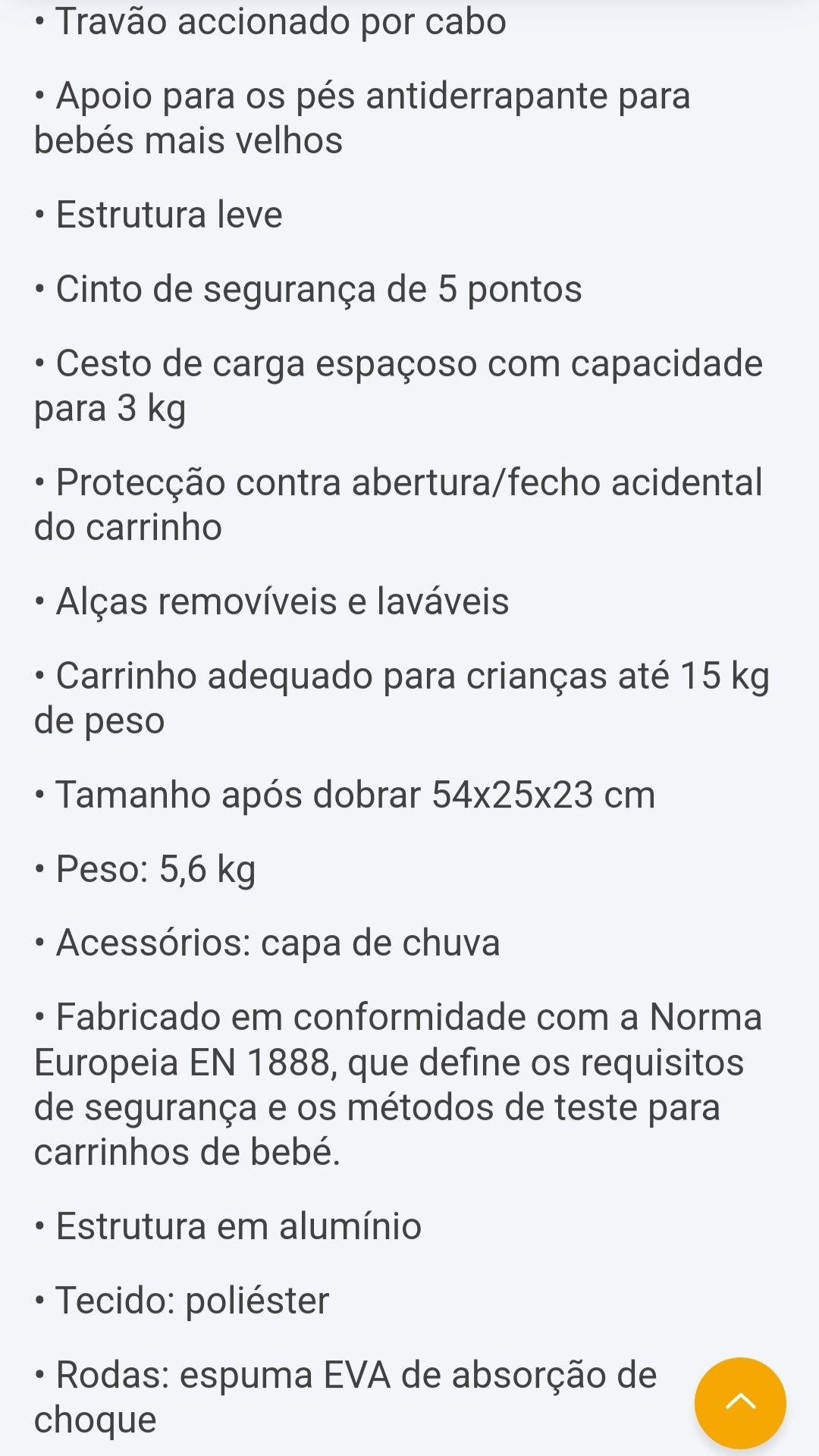 Carrinho de passeio Kinderkraft como novo