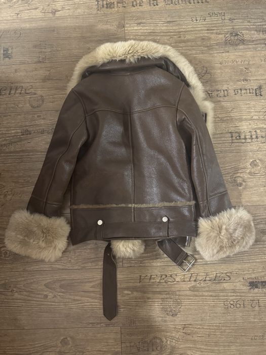 PREMIUM OKAZJA ! Nowy luksusowy kożuch ramoneska (shearling) M