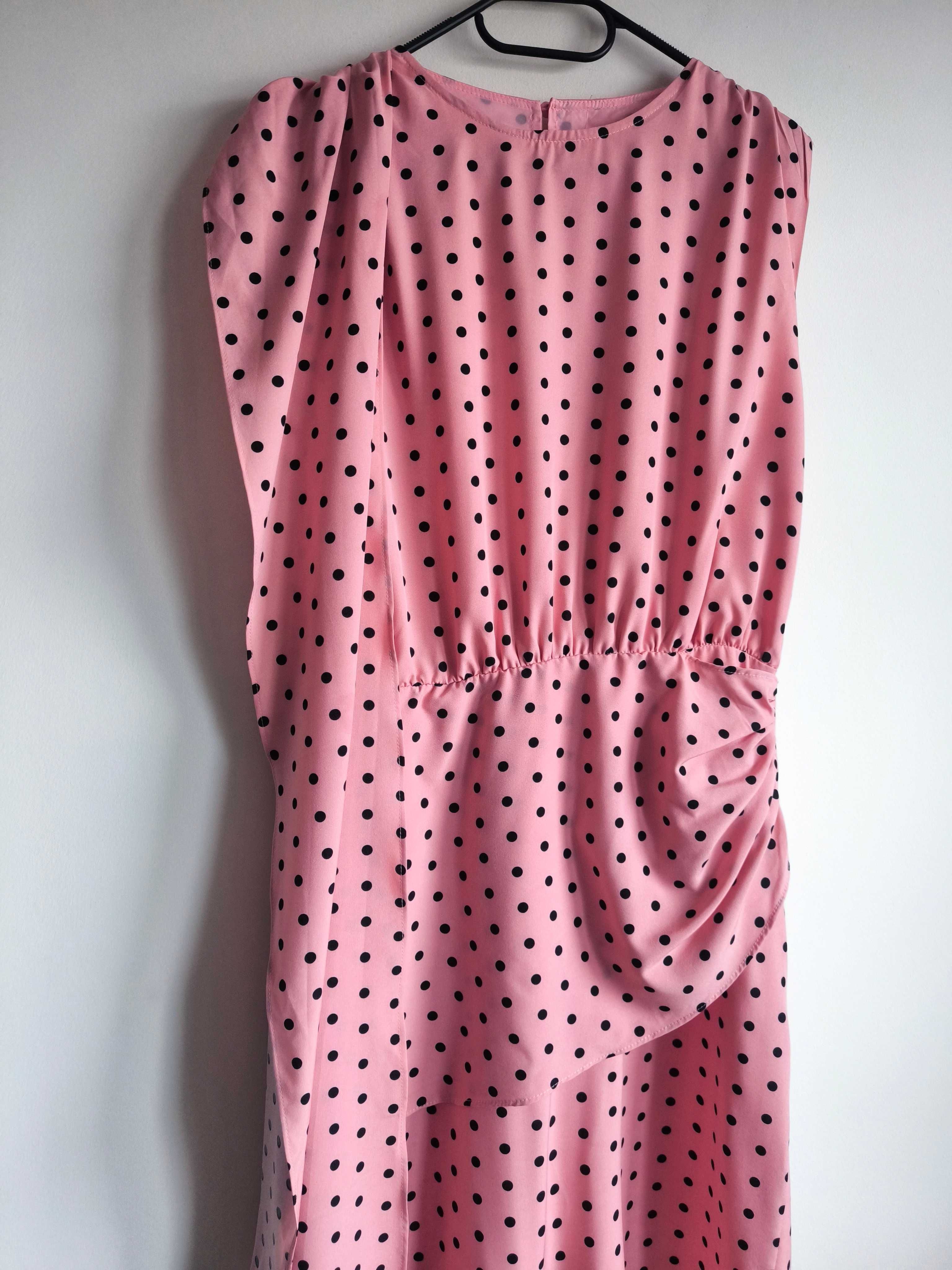 Elegancka sukienka Midi w groszki – rozmiar L/40