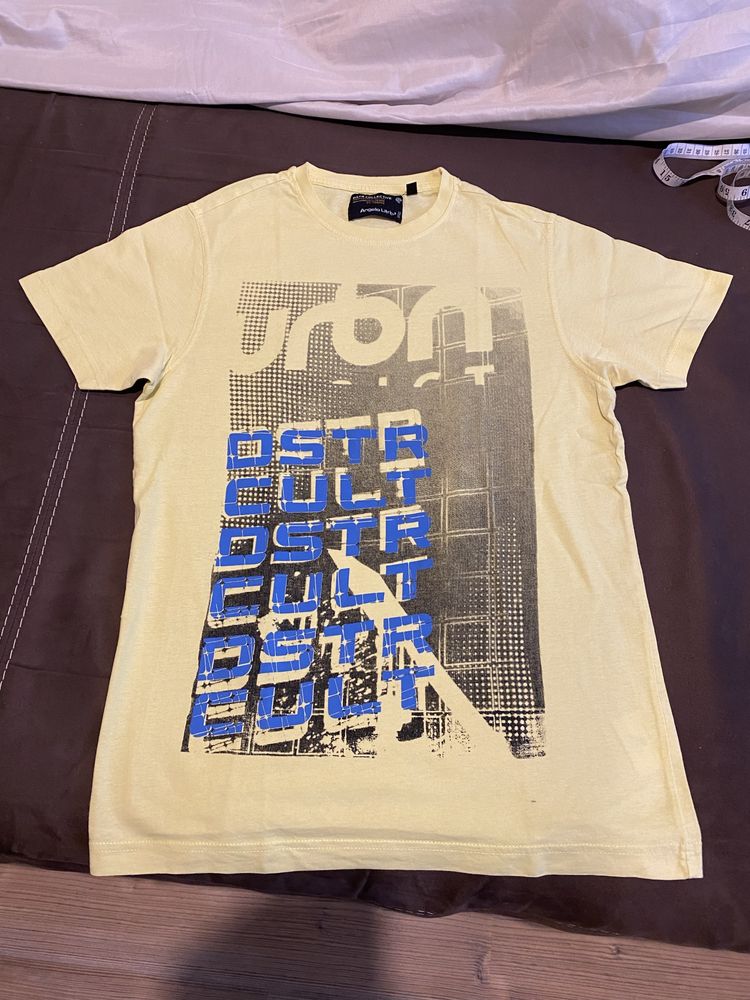 Żółty T-shirt męski M 40