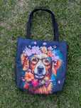Torba na ramię 37 x 37 golden retriever, pies, piesek, okulary, torebk