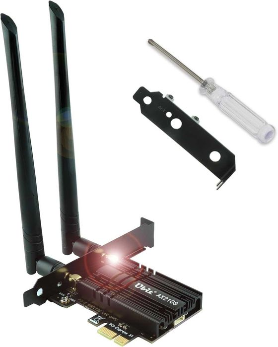 Karta sieciowa WiFi 6E AX210 PCIe WiFi | Maks. 5374 Mb/s z BT 5.3|