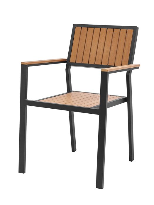 Eleganckie krzesło ogrodowe aluminiowe z deskami Kompozytowymi WPC
