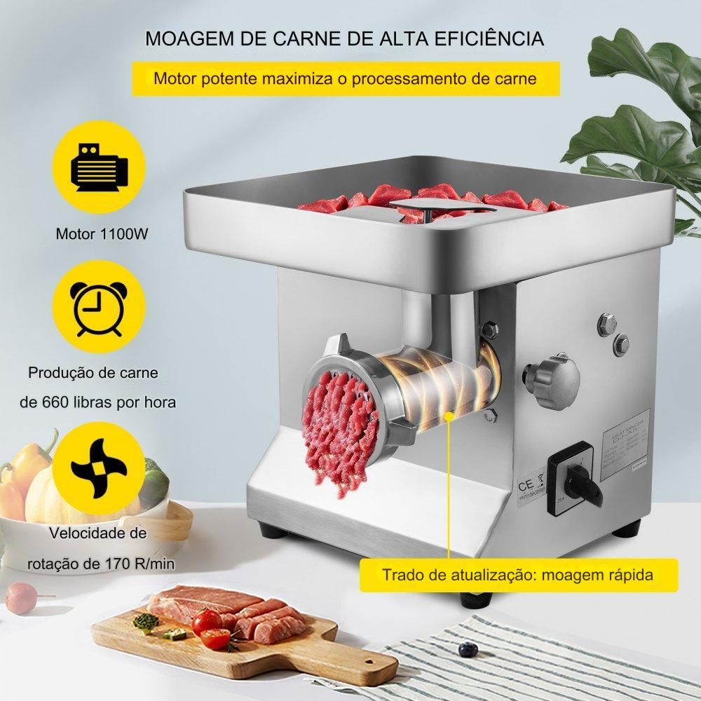 Moedor de Carne Elétrico  - 300kg/h