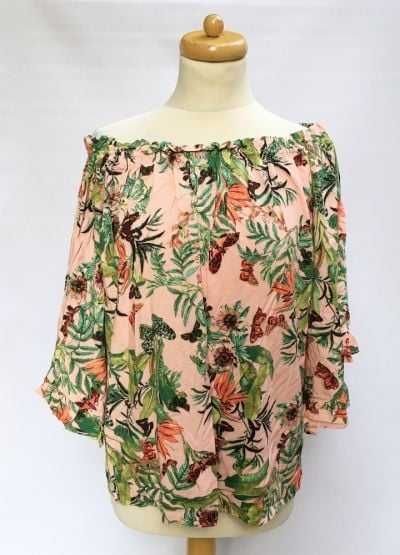 Bluzka Hiszpanka Wzory H&M L Odkryte Ramiona