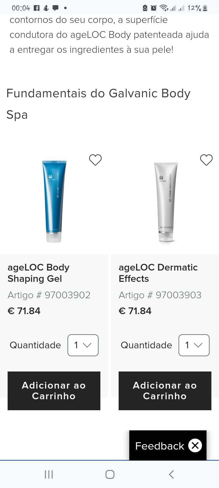 Kit Galvanic Body Spa c/gel e uma bolsinha para levar consigo.