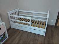 Детская кровать Адель Белая 80х160 с ящиками, Дитяче ліжко з бортиками