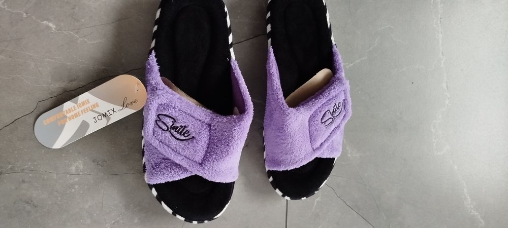 Kapcie damskie domowe 38 fioletowe Nowe