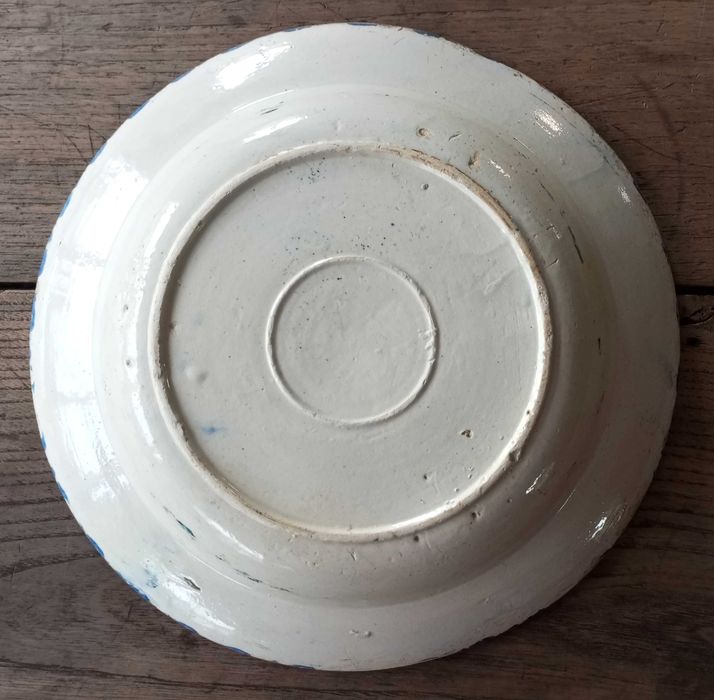 Antigo prato grande Feliz Natal em faiança Portuguesa 32 cm séc XIX/XX