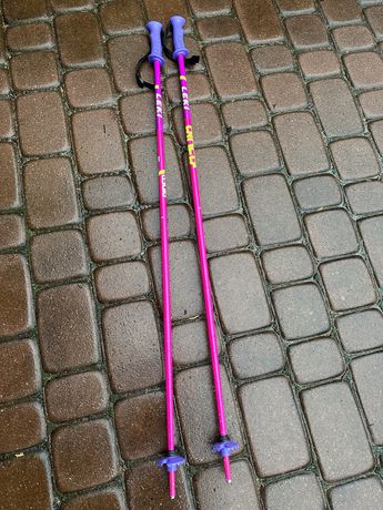 Klijki narciarskie 105 cm Leki Rider różowe