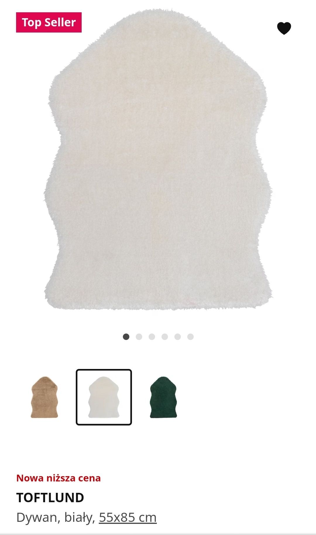 Dywan biały IKEA Toftlund