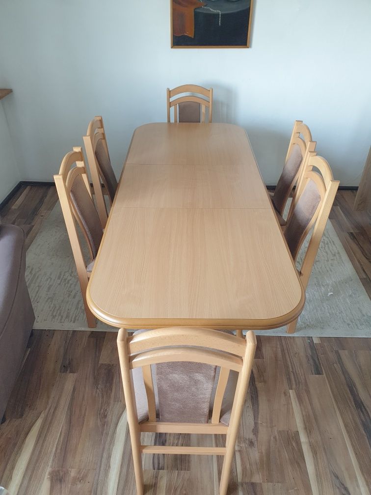 Stół rozkładany 150/200 i 6 krzeseł