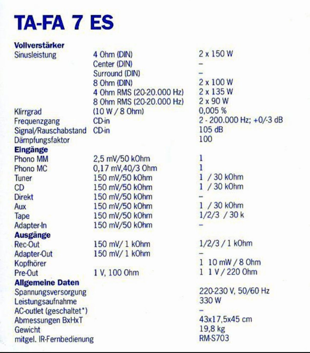 1995 -1998 najwyższy model wzmacniacz Integra Sony TA-FA7ES z pilotem