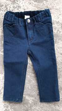 H&M granatowe spodnie jeansy dla dziewczynki 86