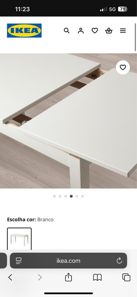 Mesa branca ikea extensivel